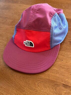 North Face 5 Panel Color Block Pink Purple Hat